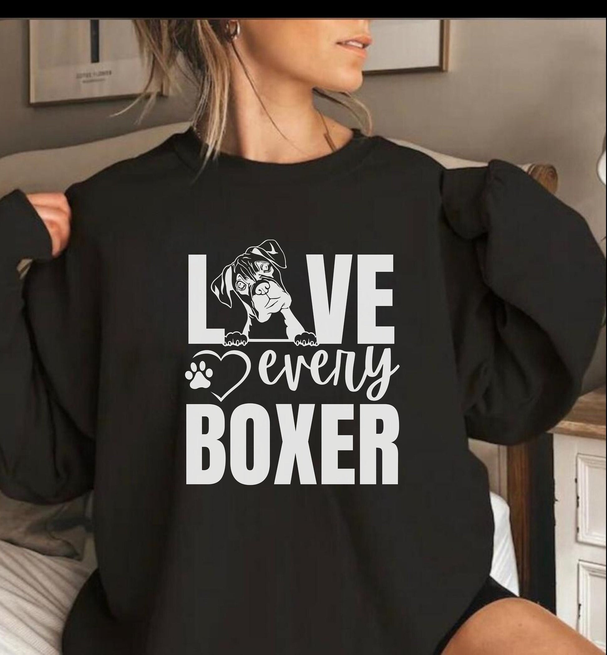 LOVE EVERY BOXER DOG SHIRT Unisex winter crewneck Mother Fathers day gift for men women, Unisex Dog Shirt for him her