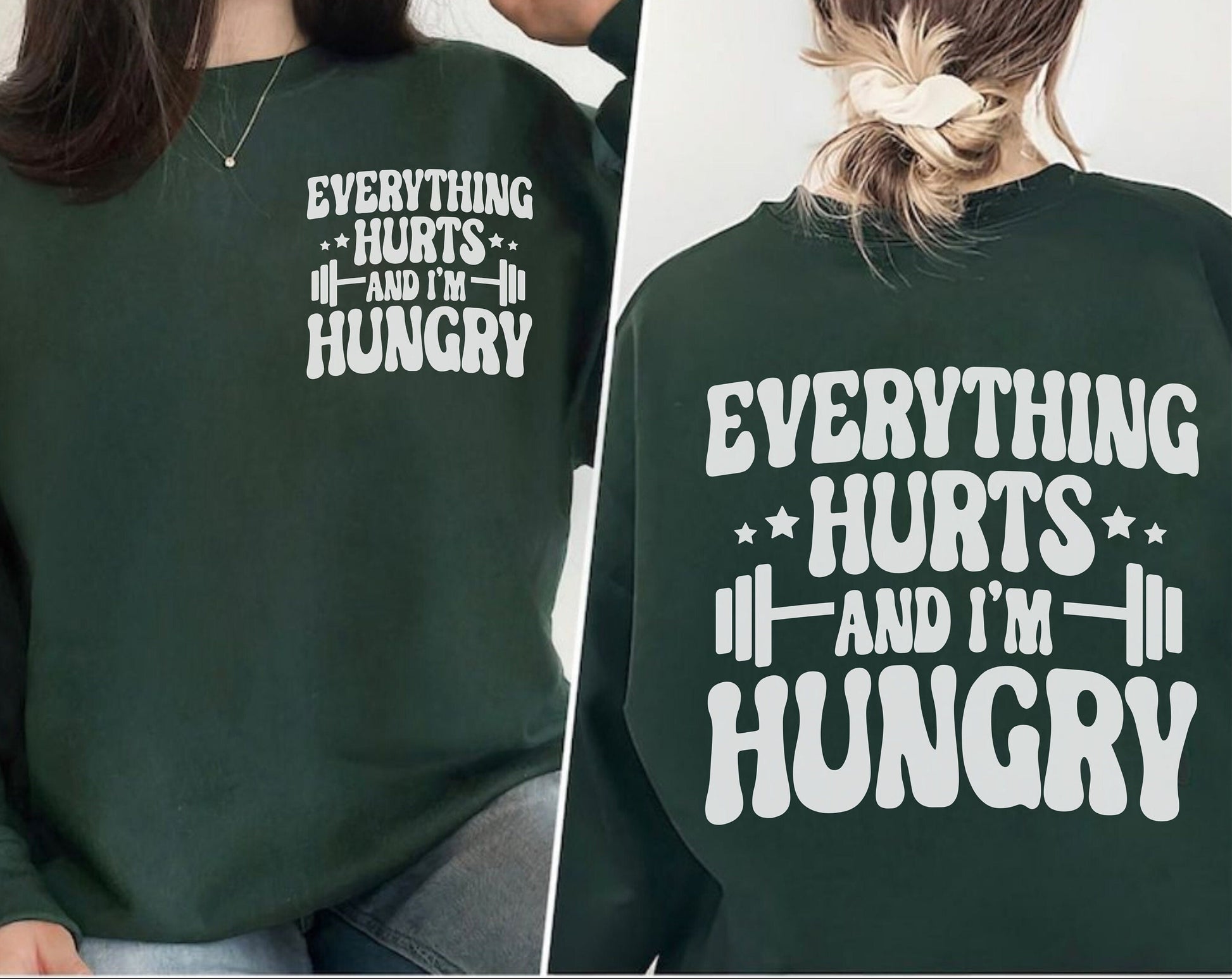 Funny weight lifter shirt gym gift fot men women, gym gifts for him her. everything hurts i am hungry gift for men women