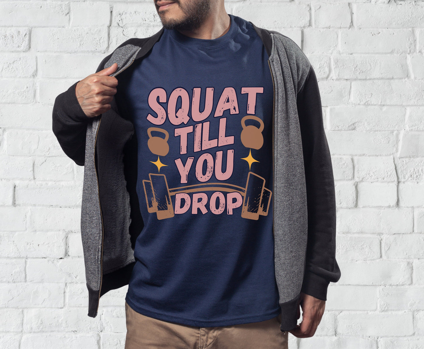 Squat till you drop, Gym shirt for men women, gym gifts for him her