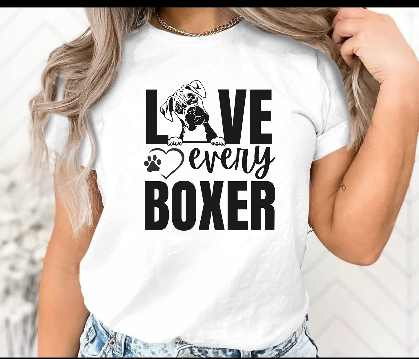 LOVE EVERY BOXER DOG SHIRT Unisex winter crewneck Mother Fathers day gift for men women, Unisex Dog Shirt for him her