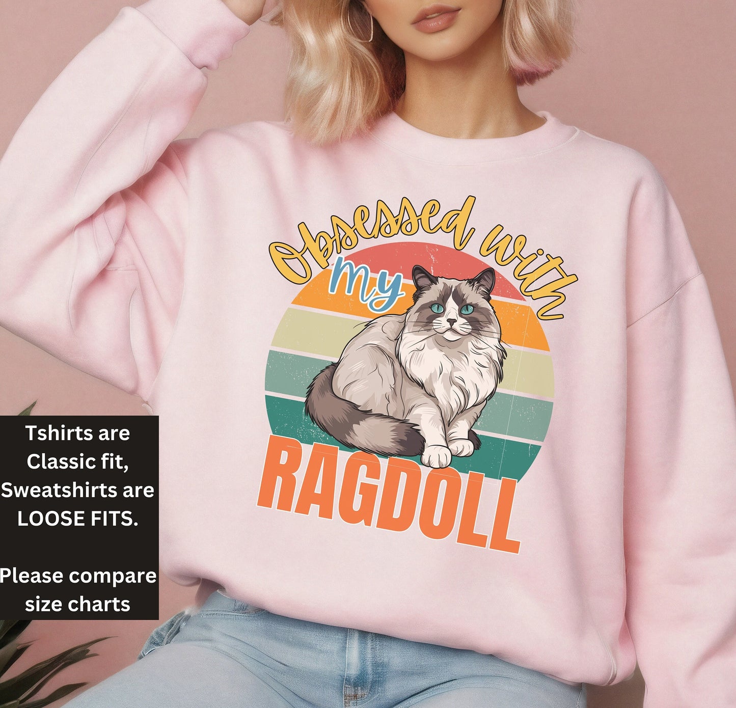 Ragdoll Cat Winter Sweatshirt - Trendy Hoodie for Cat Lovers - Feline Gift for Mothers Day or Birthday