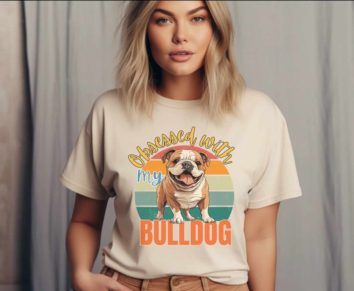 Unisex English Bulldog winter crewneck shirt for dog mom dog dad