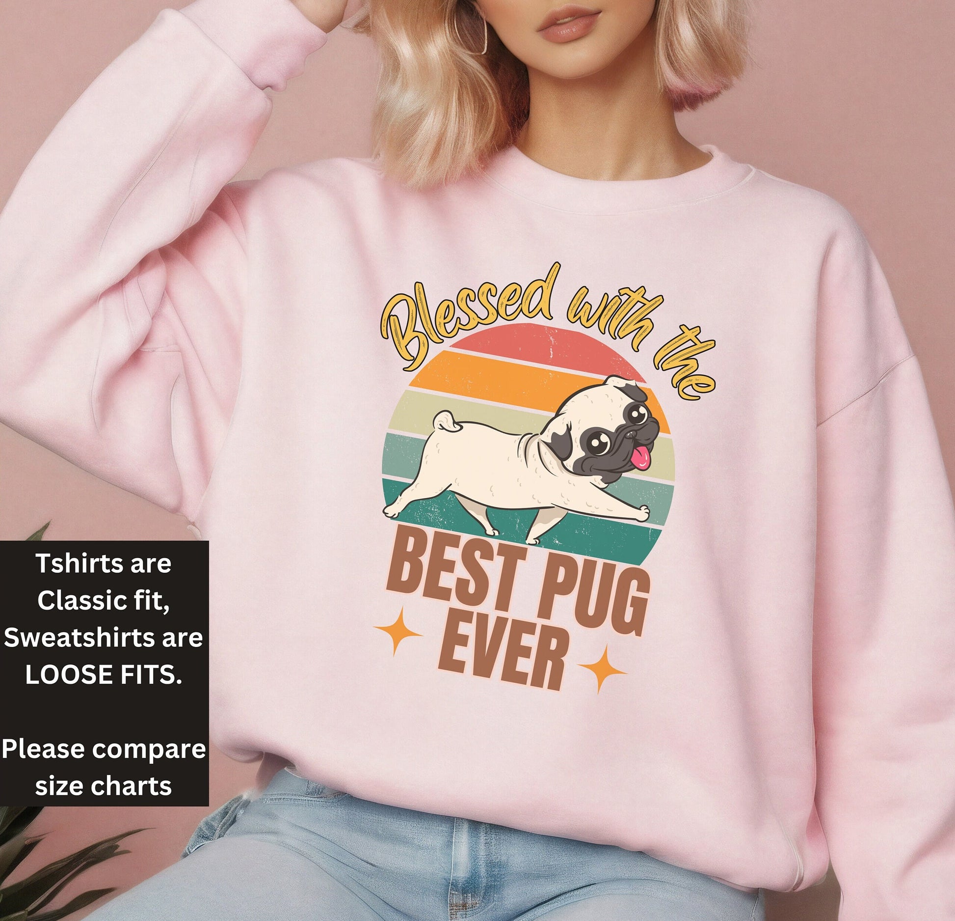 Unisex Pug Dog shirt for men women