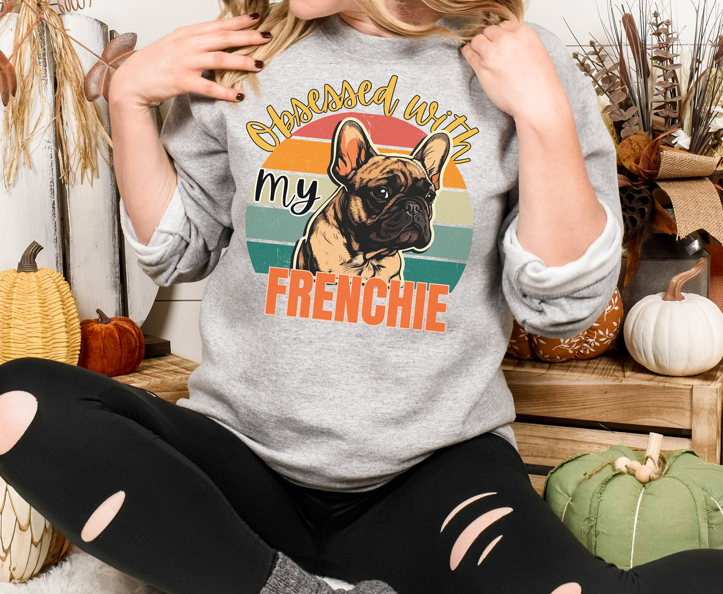 Frenchie dog shirt jumper hoodie winter crewneck for men women dog lover