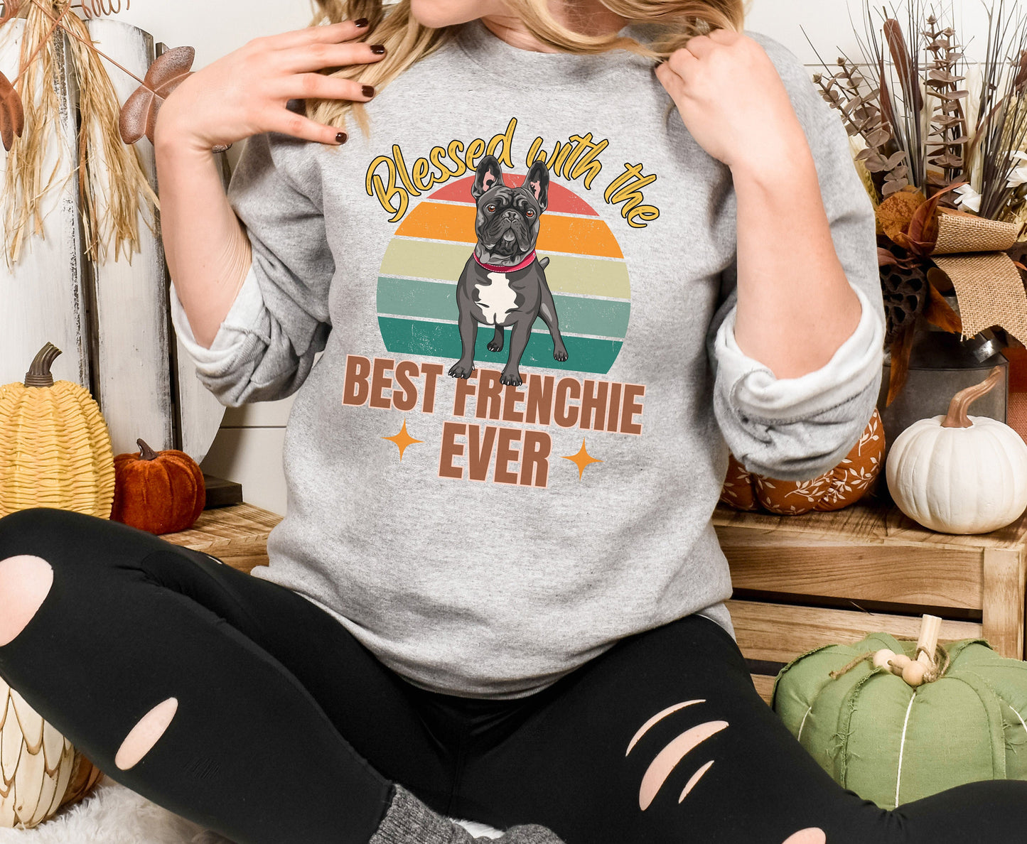 Frenchie dog shirt jumper hoodie winter crewneck for men women dog lover