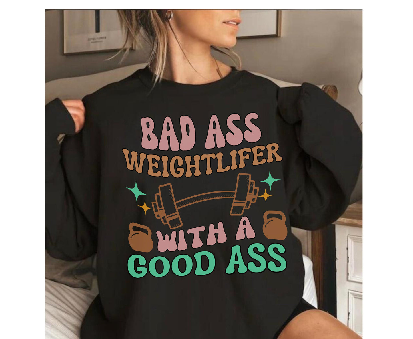 Funny gym T-Shirt Bad ass with a good ass Gift for Weightlifter Oversized Retro Work Out Pump Cover for Men Women weightlifting workout tee