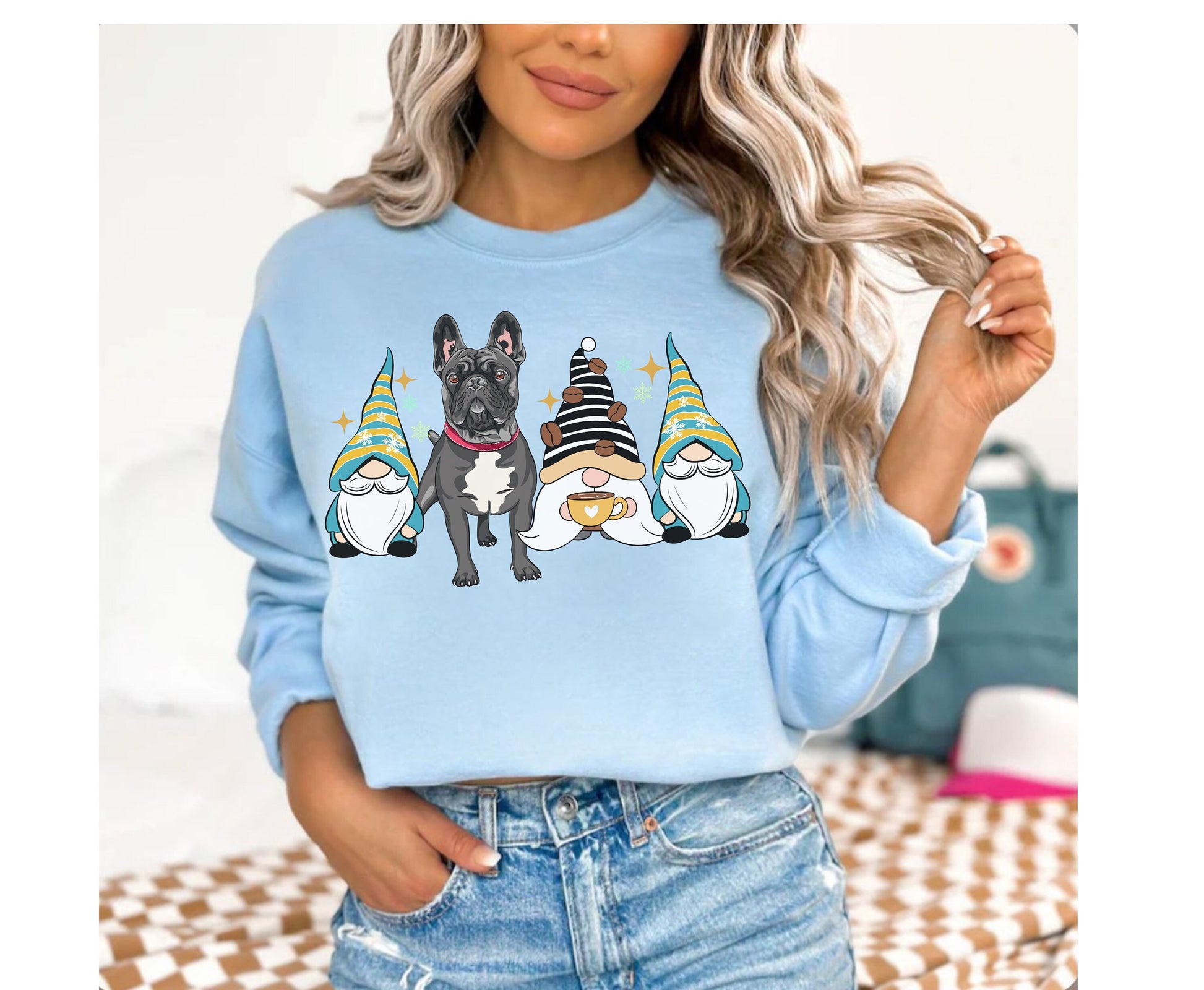 french bulldog Coffee dog winter coffee shirt for men women unisex crewneck tshirt sweatshirt gift frenchie Coffee dog mom dog dad shirt Hoodie