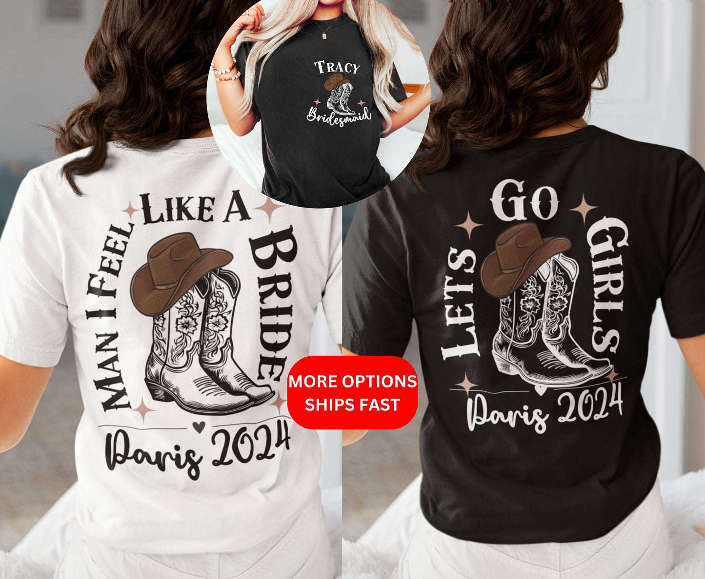 Western Themed Hen Party T Shirts, Team Bride Rodeo T Shirt, Cowgirl bride Hen Party Shirts, Bridesmaid Hen Party Tshirt Bachelorette Shirts