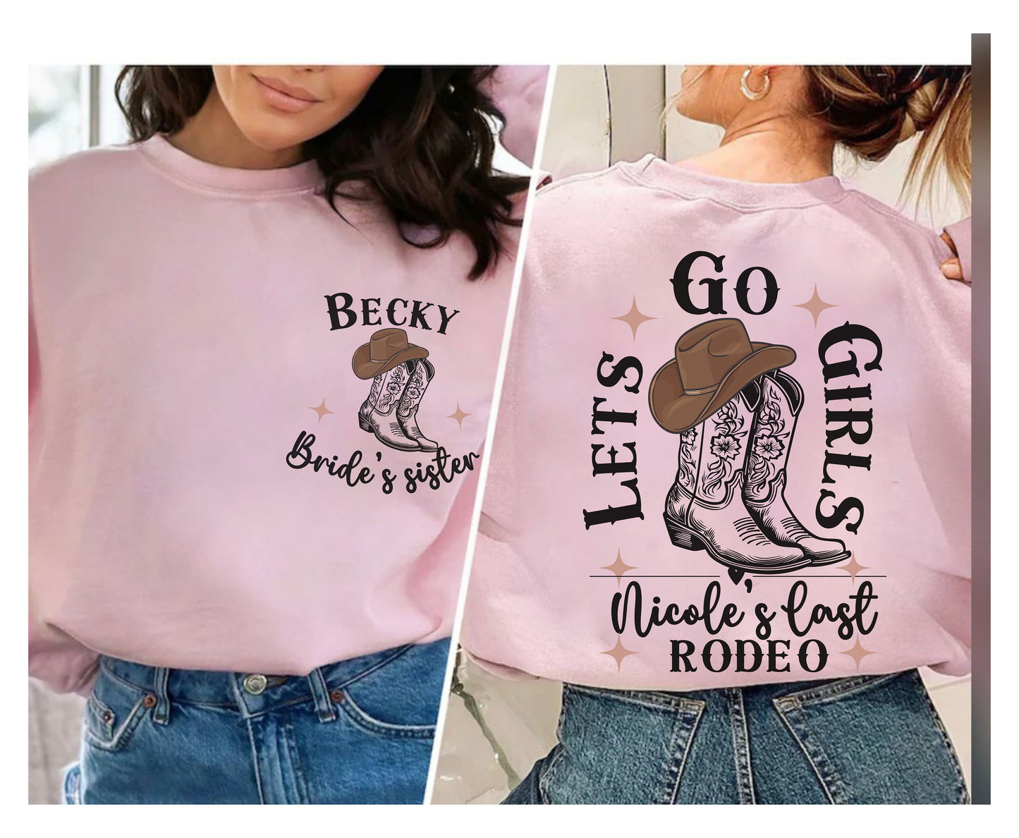 Gifts for bride bridesmaid cowgirl bride hen party tshirt sweatshirt hoodie gifts for men women last rodeo shirts for bachelorette