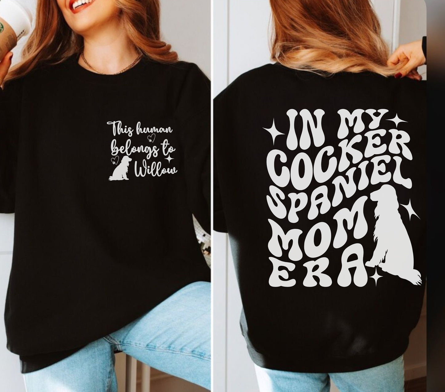 Cocker Spaniel dog Trendy mom dog dad shirt dog lover 
 gifts Personalized Unisex Winter Summer crewneck for dog mama tshirt sweatshirt hoodie