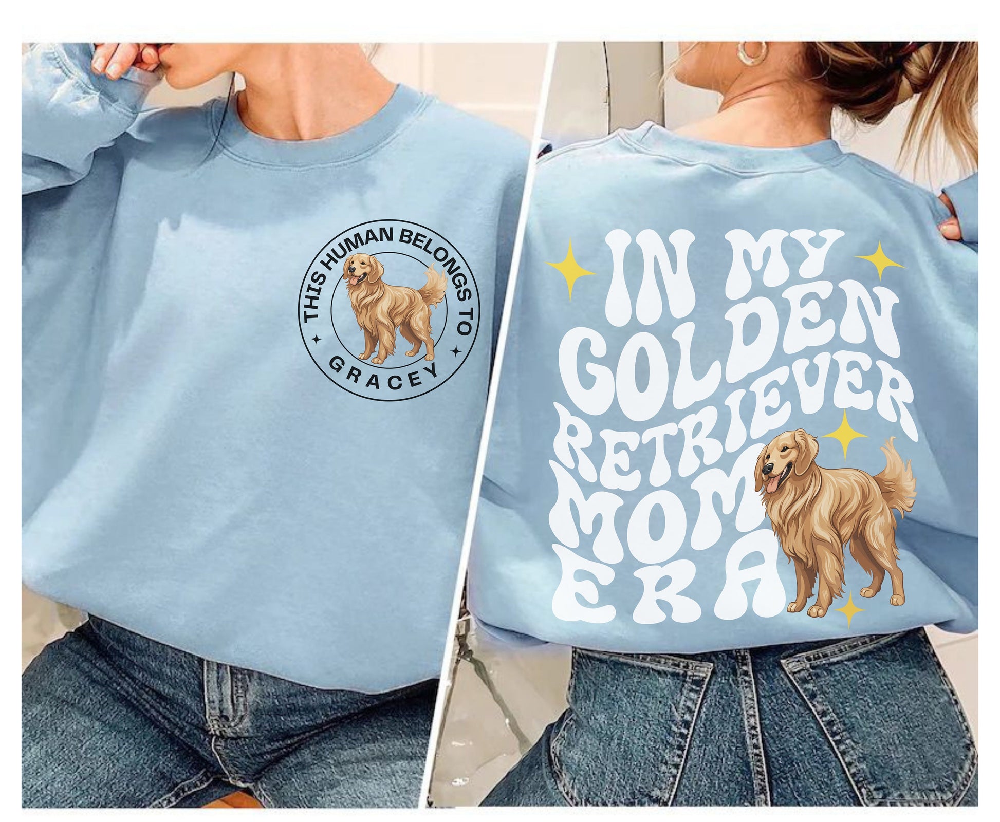 Golden Retriever dog Trendy mom dog dad shirt dog lover 
 gifts Personalized Unisex Winter Summer crewneck for dog mama Golden retriever sweatshirt tshirt and hoodie