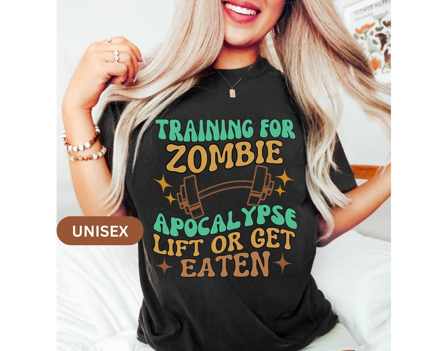 Funny Workout T-Shirt Training for Zombie Apocalypse Gift for Weightlifter Oversized Work Out Tee Pump Cover Men Women weightlifting Gym tee