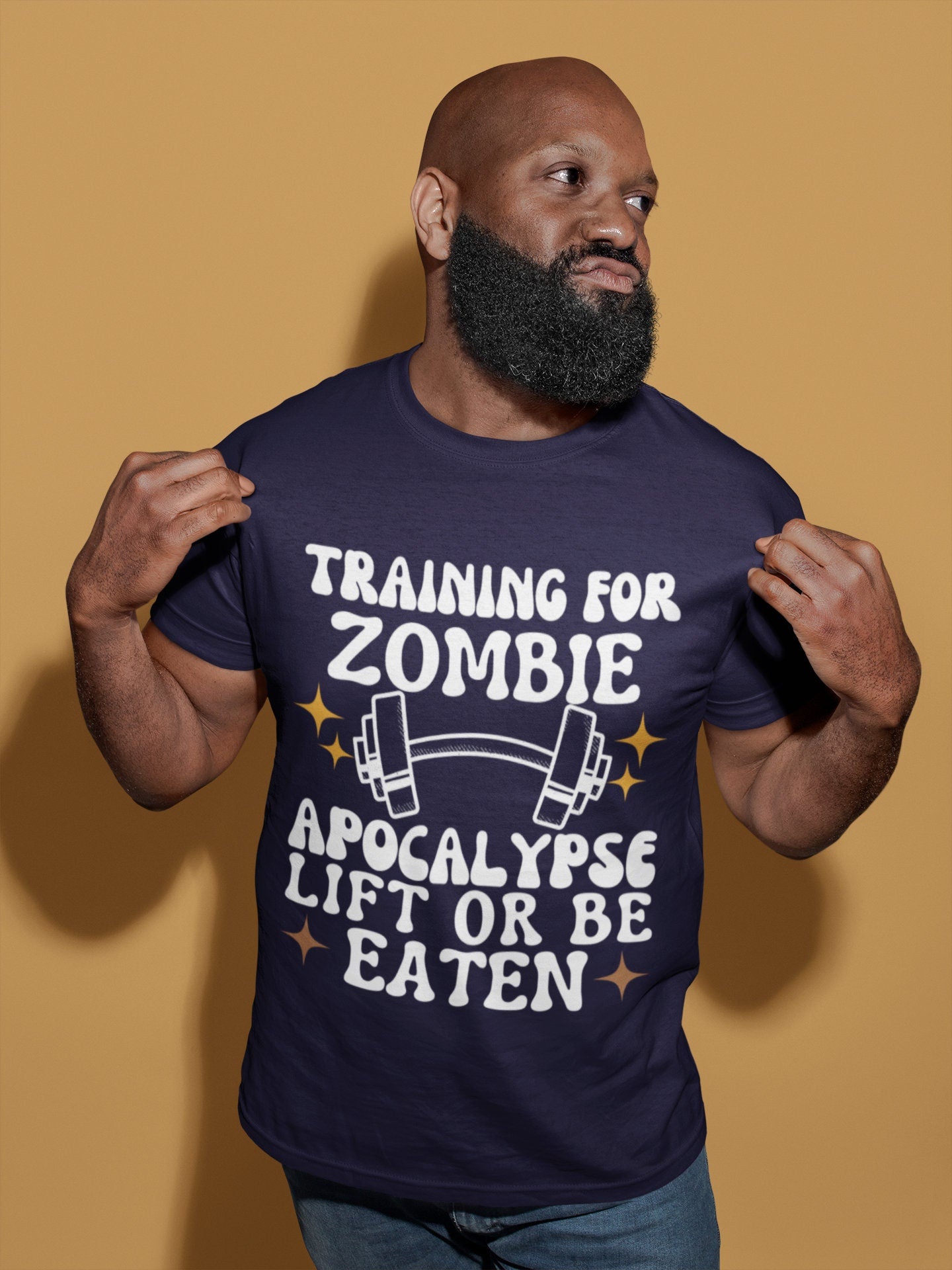 Lustiges Workout-T-Shirt Training für die Zombie-Apokalypse Geschenk für Gewichtheber Oversized Work Out Tee Pump Cover Männer Frauen Gewichtheben Gym T-Shirt