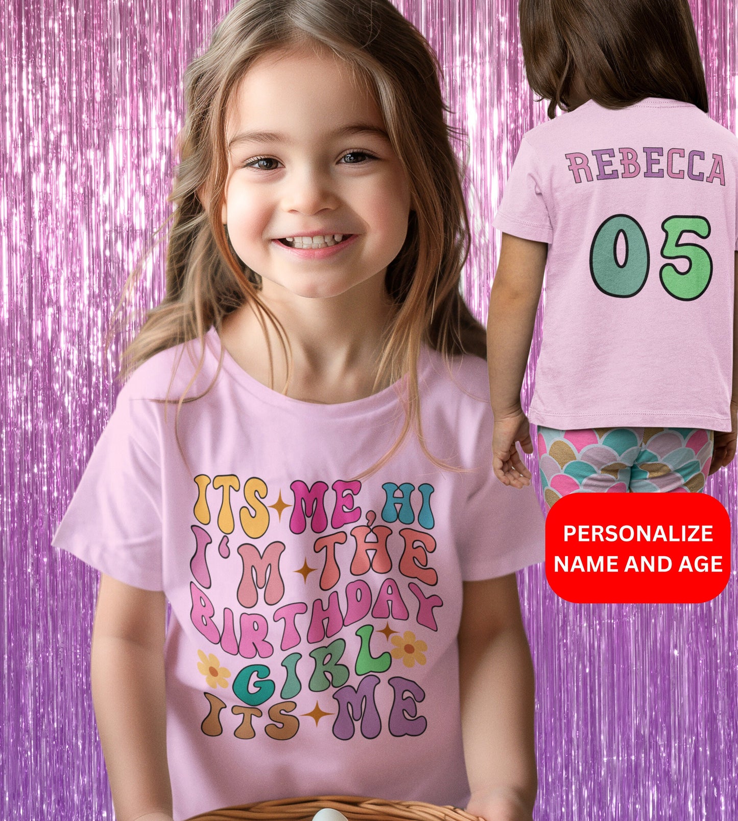 Retro birthday girl shirt for Birthday shirt, gift for birthday girl, gift for her, Its me hi i&#39;m the birthday girl shirt