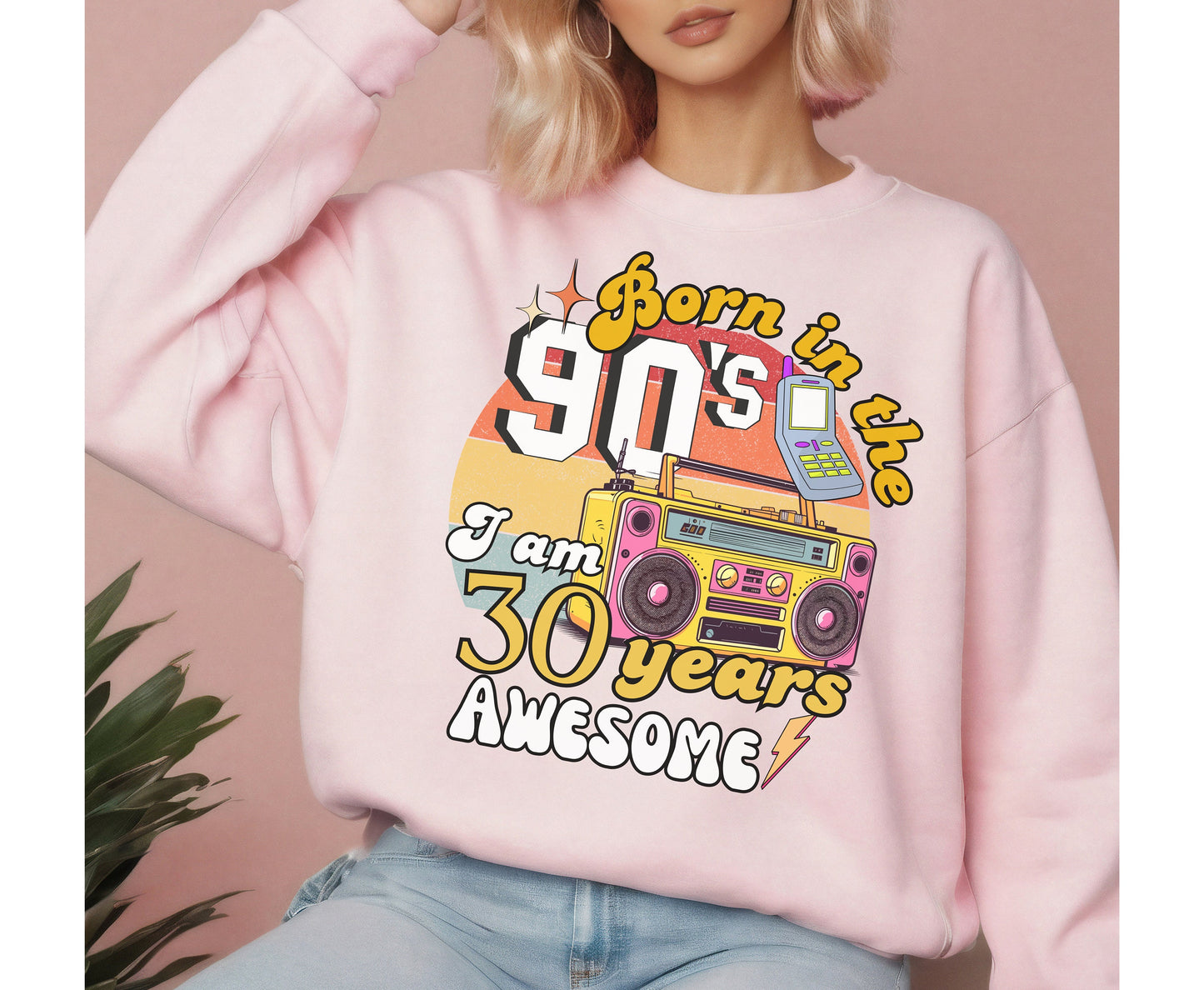 Retro Boho 30th Birthday Shirt for men women Unisex gift for him for her,Born in the 90s gifts