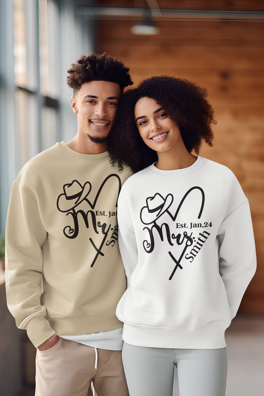 Cowgirl Bride and groom shirt,Mr and Mrs Shirt