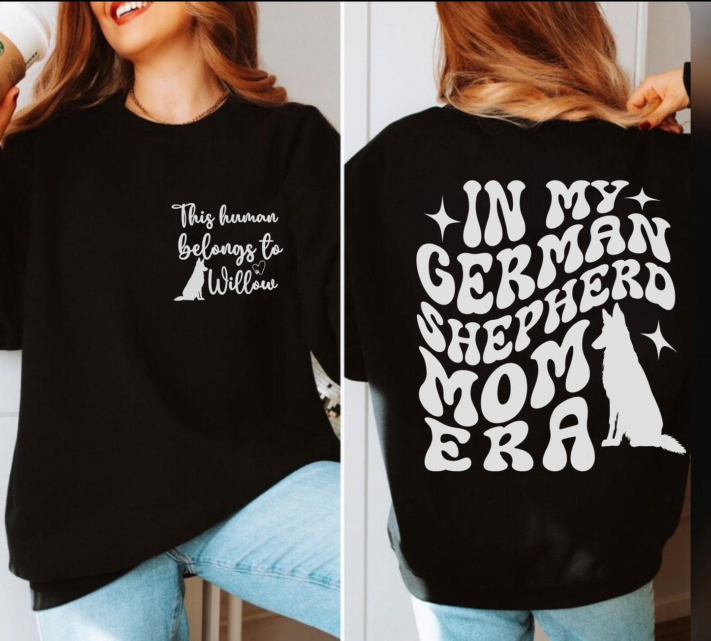 German Shephard German Shepherd dog Trendy mom dog dad shirt dog lover 
 gifts Personalized Unisex Winter Summer crewneck for dog mama