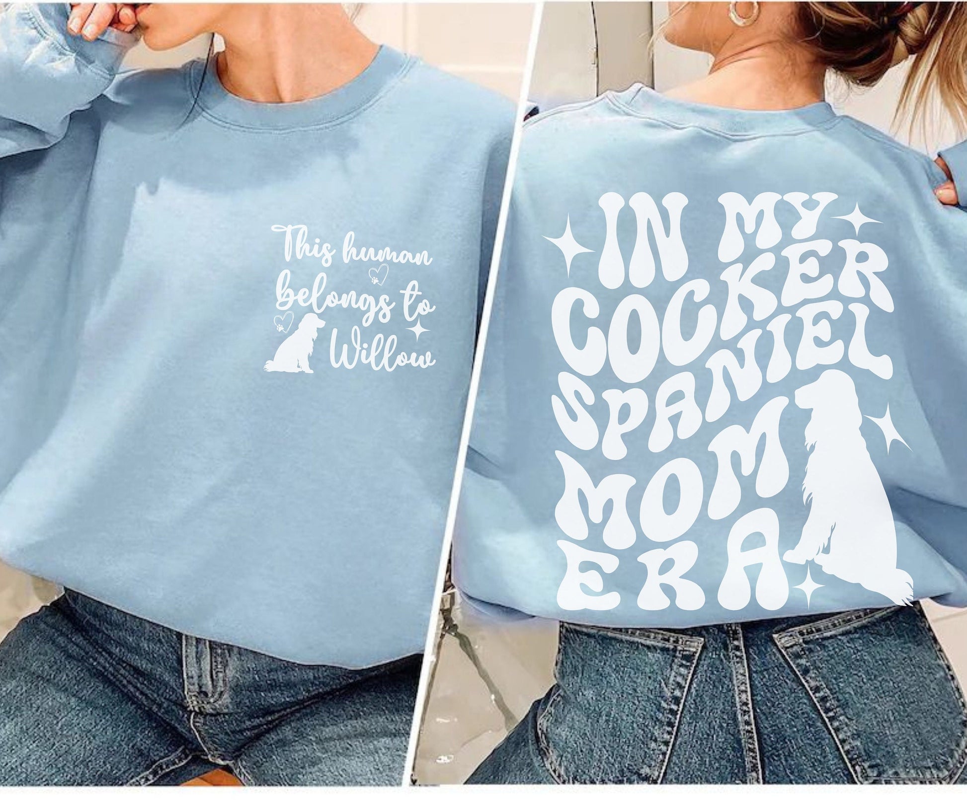 Cocker Spaniel dog Trendy mom dog dad shirt dog lover 
 gifts Personalized Unisex Winter Summer crewneck for dog mama tshirt sweatshirt hoodie