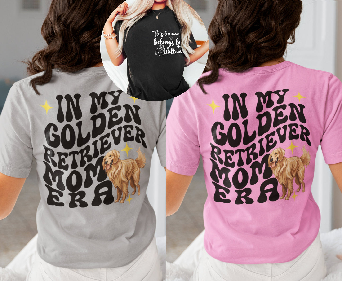 Custom Golden Retriever Dog Mom Era shirt gift Retriever Mama Tshirt Sweatshirt Hoodie for Dog Mama Pet Mum Vsco Personalized top for women