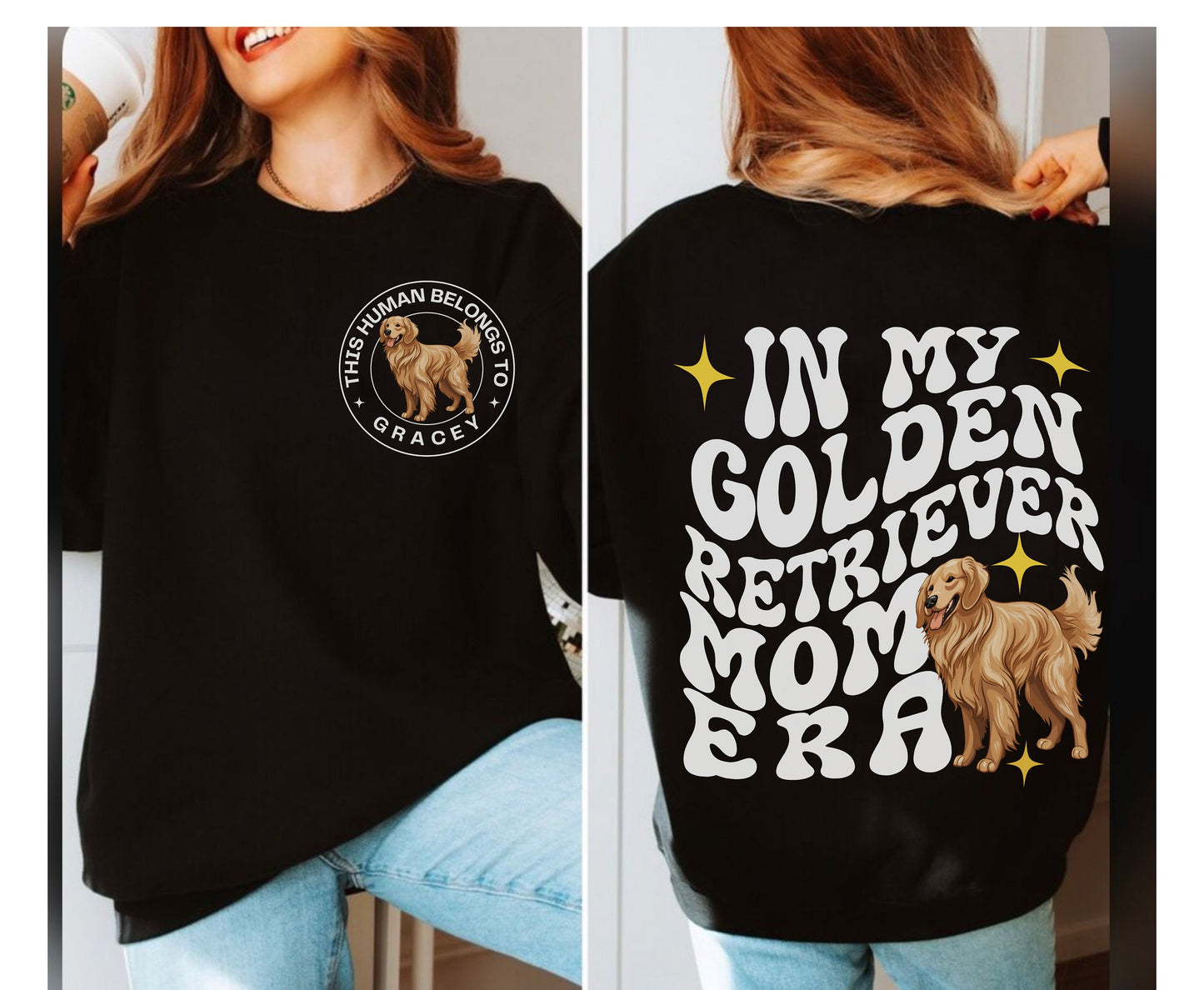 Golden Retriever dog Trendy mom dog dad shirt dog lover 
 gifts Personalized Unisex Winter Summer crewneck for dog mama Golden retriever sweatshirt tshirt and hoodie