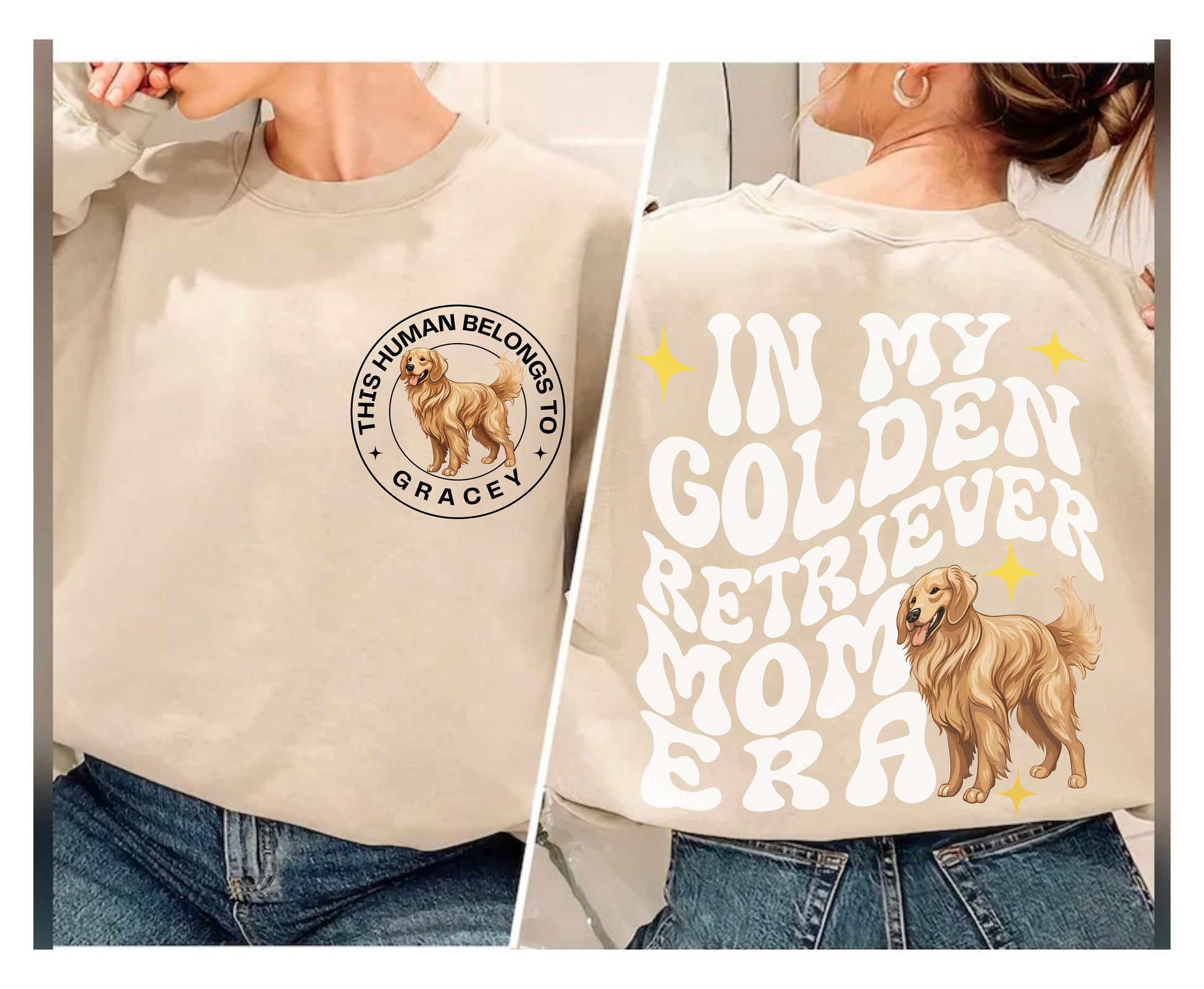 Golden Retriever dog Trendy mom dog dad shirt dog lover 
 gifts Personalized Unisex Winter Summer crewneck for dog mama Golden retriever sweatshirt tshirt and hoodie