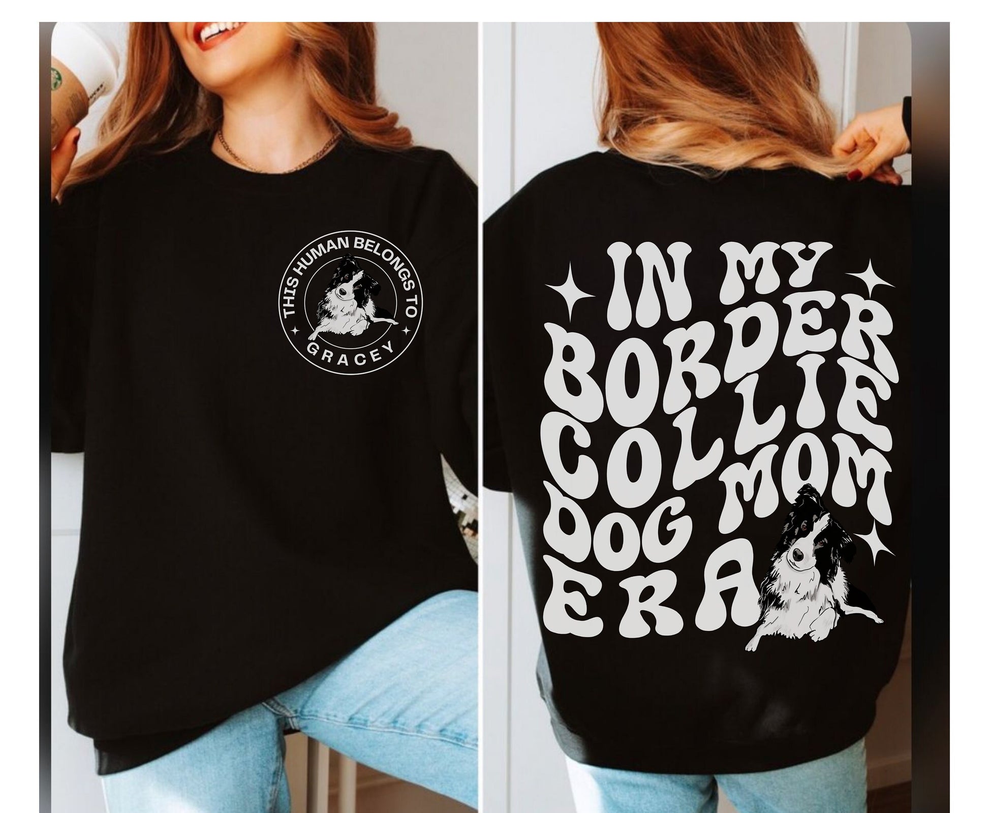 Border collie dog Trendy mom dog dad shirt dog lover 
 gifts Personalized Unisex Winter Summer crewneck for dog mama Border collie sweatshirt tshirt and hoodie