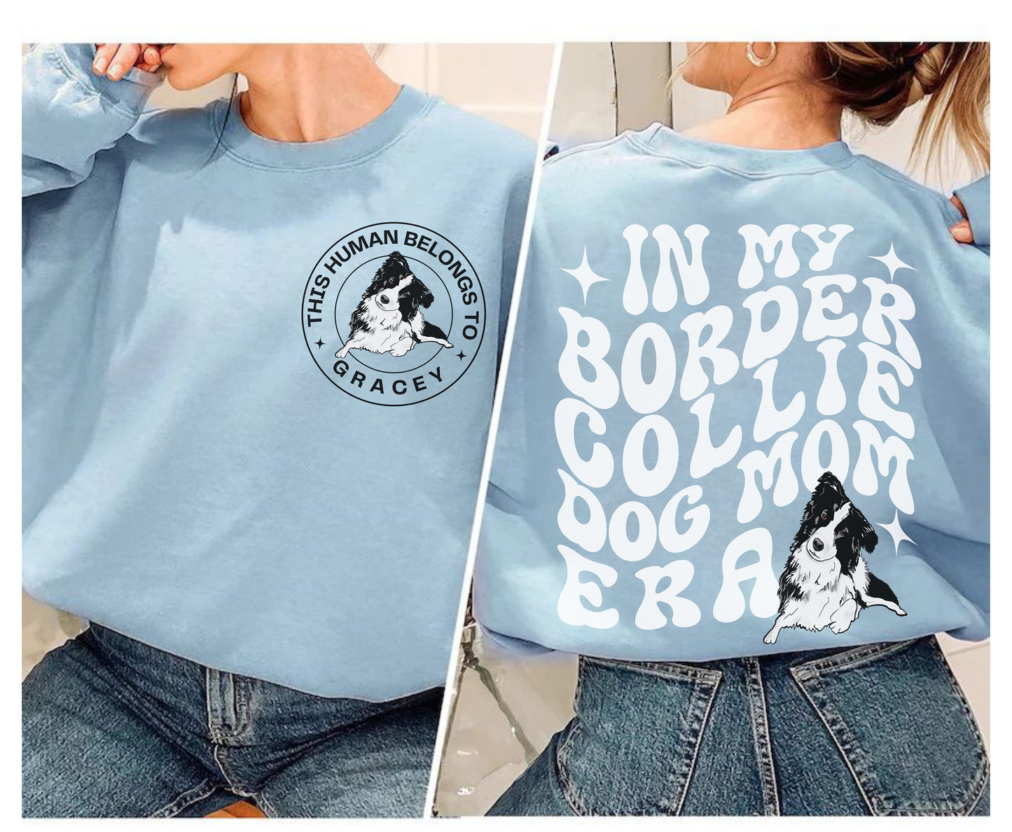 Border collie dog Trendy mom dog dad shirt dog lover 
 gifts Personalized Unisex Winter Summer crewneck for dog mama Border collie sweatshirt tshirt and hoodie