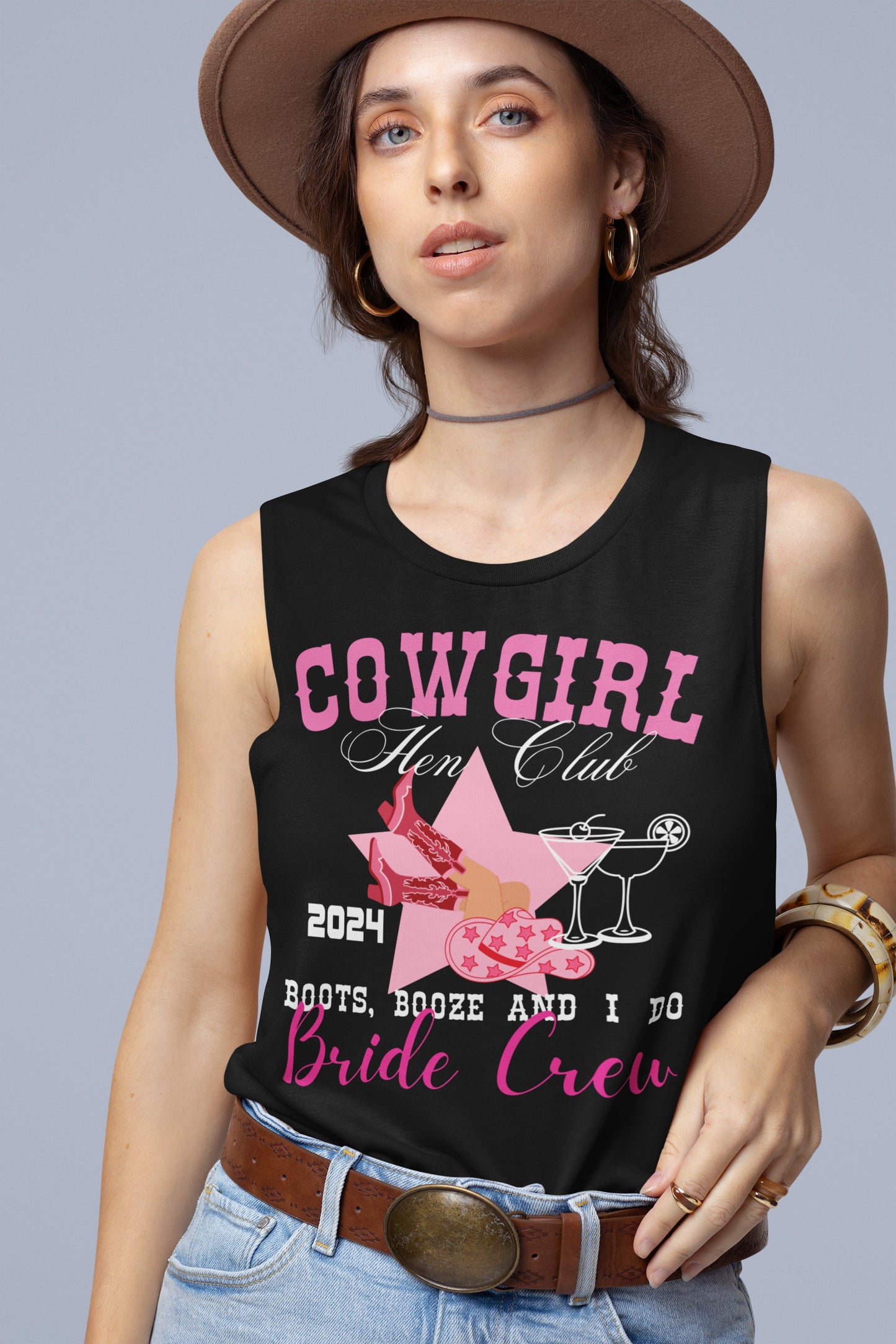 Western themed bachelorette tshirt tank top sweatshirt for last rodeo Hen party