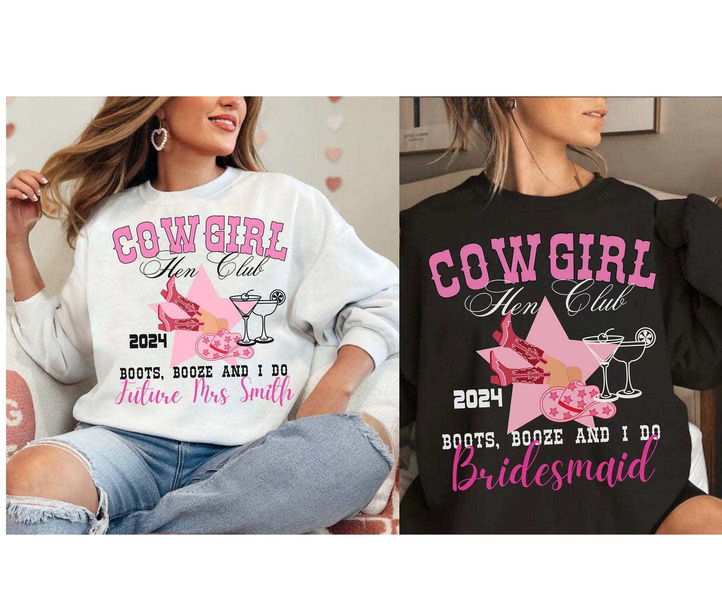 Western themed bachelorette tshirt tank top sweatshirt for last rodeo Hen party