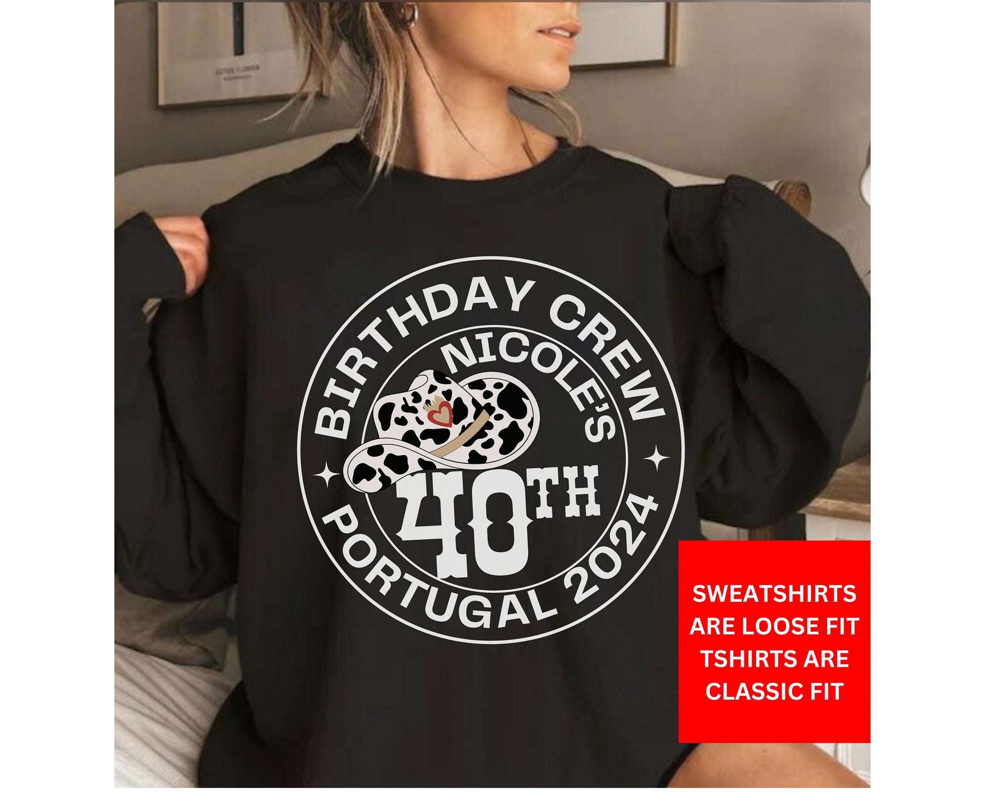 Cowgirl themed 40th birthday shirt, western themed boho birthday shirt for birthday 40th