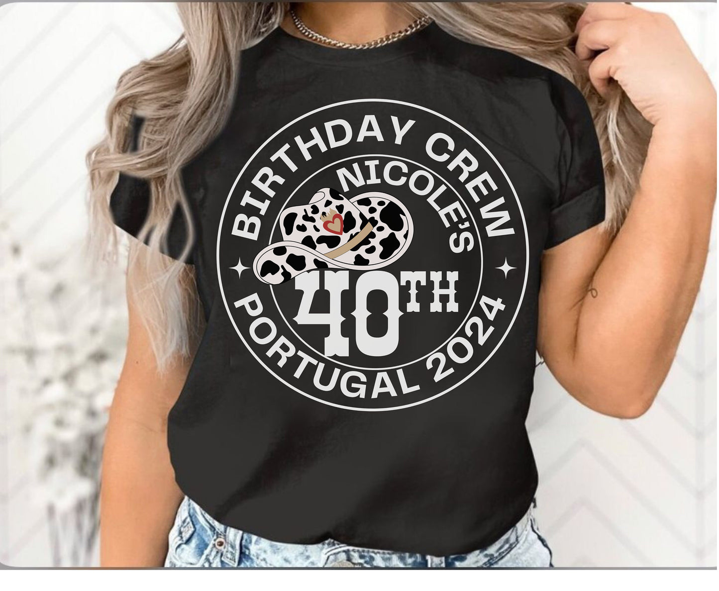 Cowgirl themed 40th birthday shirt, western themed boho birthday shirt for birthday 40th