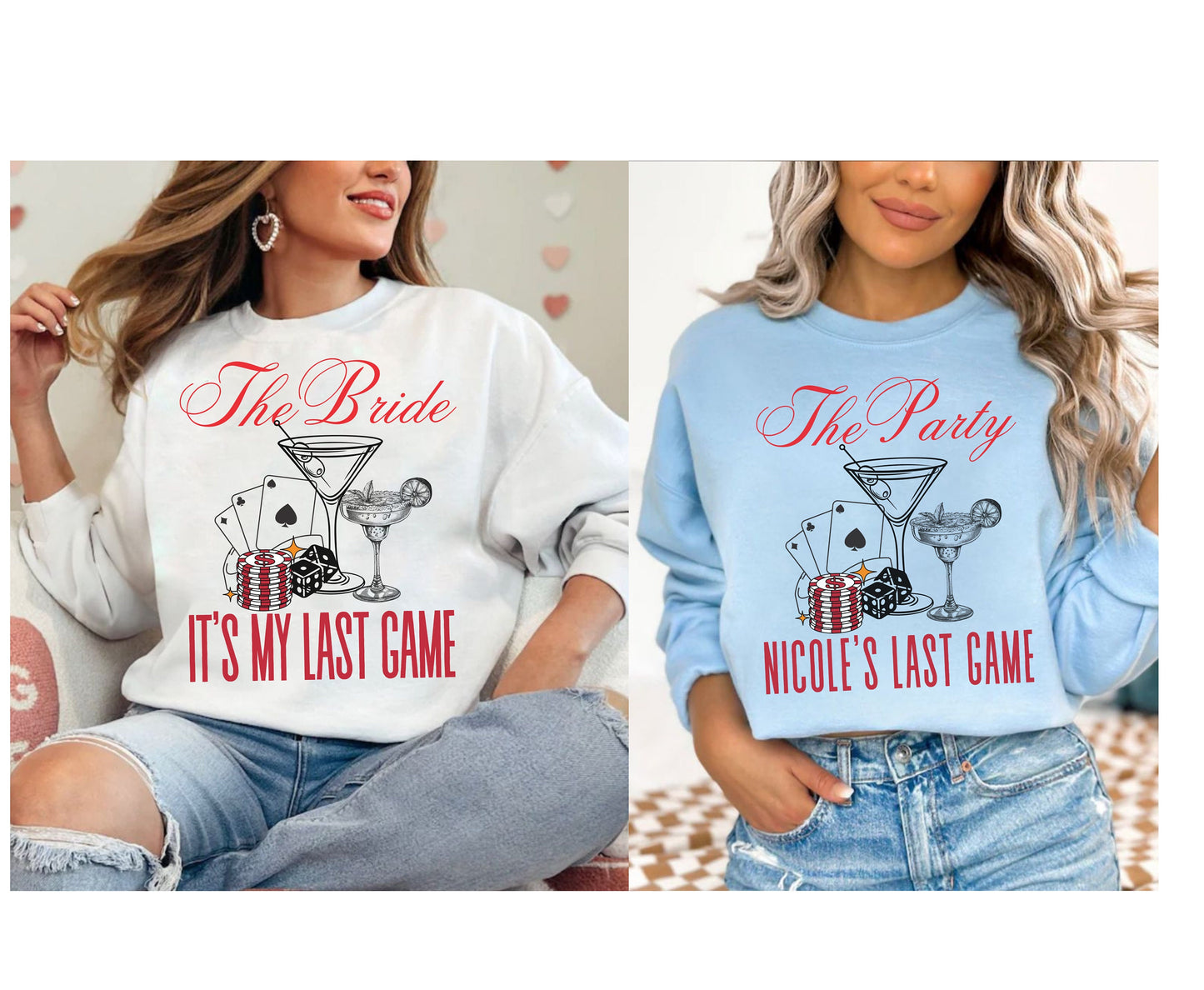 Last Rodeo Bachelorette Casino Cocktail Hen Party Shirt sweatshirt Tshirt for bride bridesmaid