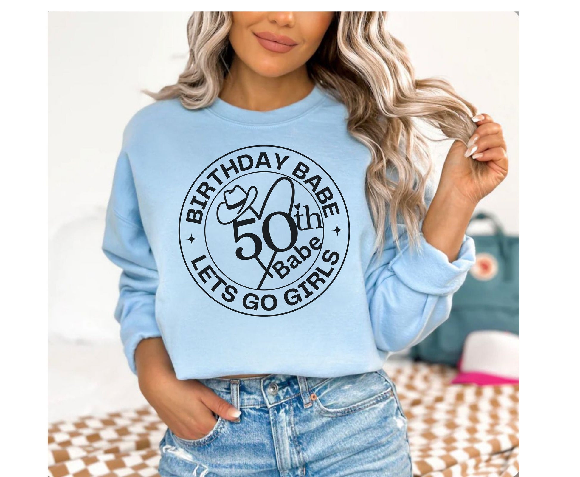 Cowgirl themed 50th birthday shirt, western themed boho birthday shirt for birthday 50th