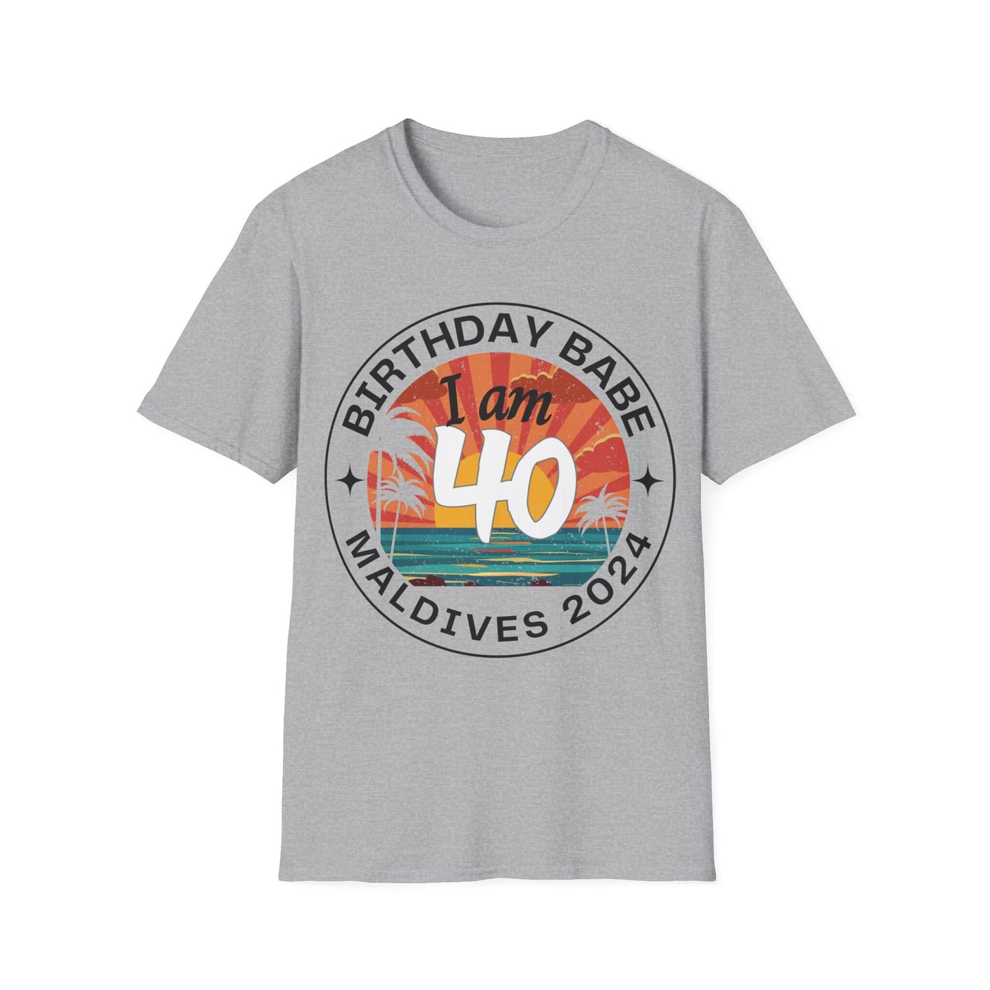 40th Retro Beach Themed Birthday Tshirt - Matching Group Shirt