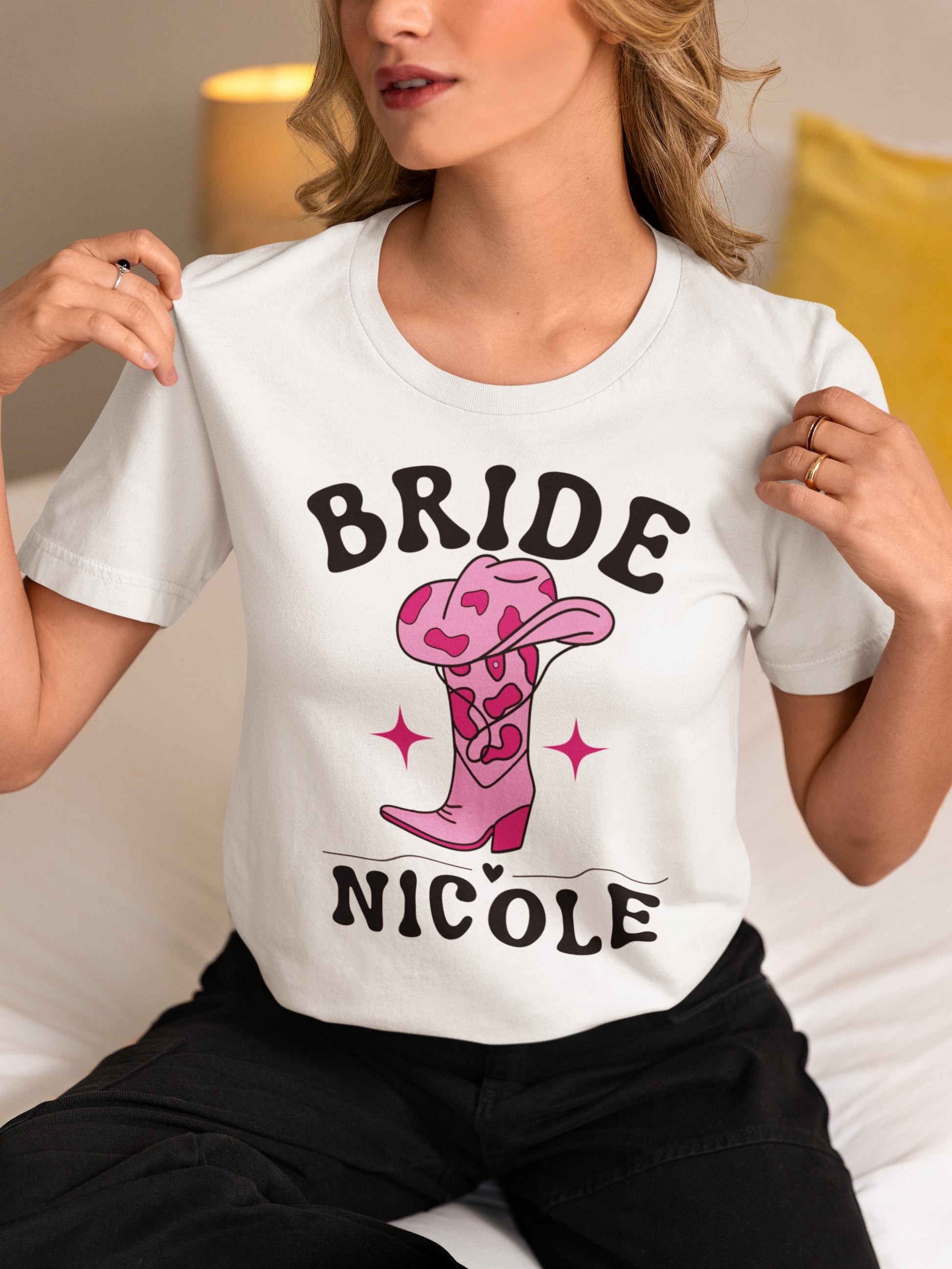 Bridal shirt for men women Boho Cowboy cowgirl bridal tshirt for hen party bachelorette party personalized custom shirts for wedding party