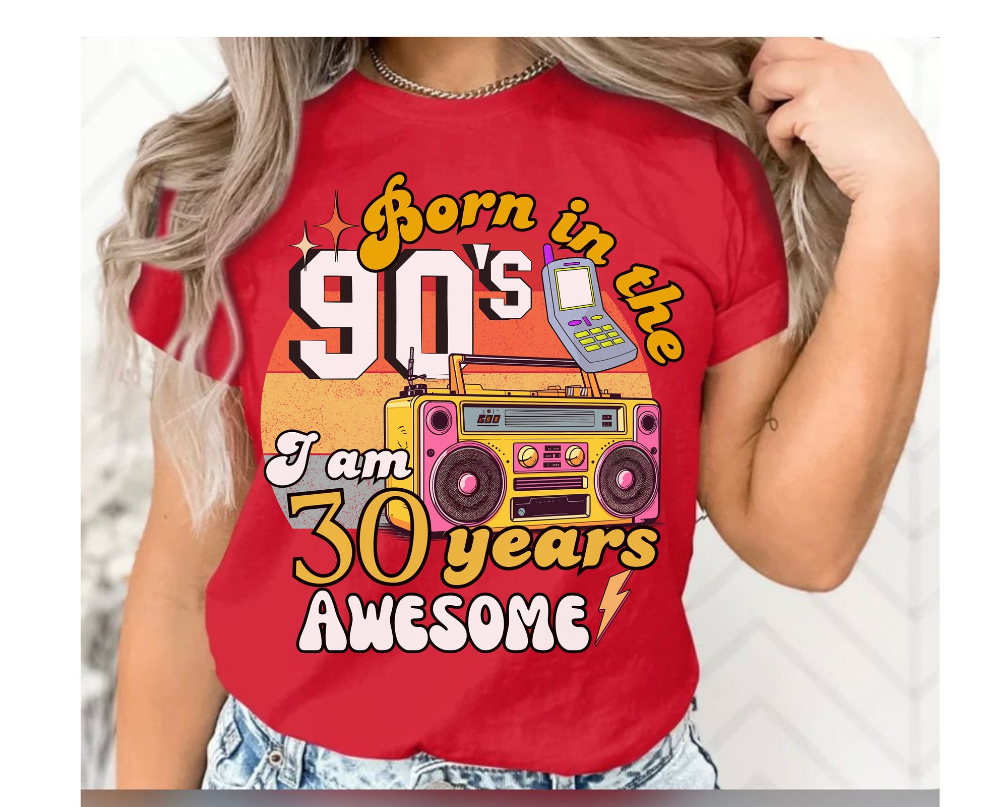 Retro Boho 30th Birthday Shirt for men women Unisex gift for him for her,Born in the 90s gifts