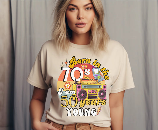 Retro Boho 50th Birthday Shirt for men women Unisex gift for him for her,Born in the 70s gifts