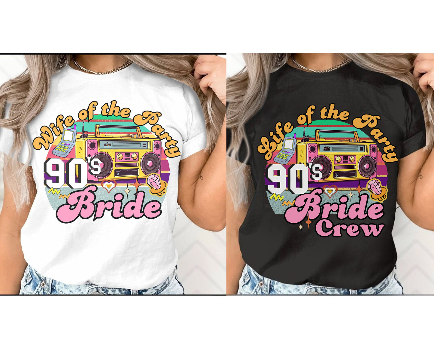 90s Themed Bachelorette T Shirt Retro Groovy Back to the 90s Bridal Hen Party Retro Last Rodeo Shirts Colorful Tee gift for Bride Bridesmaid