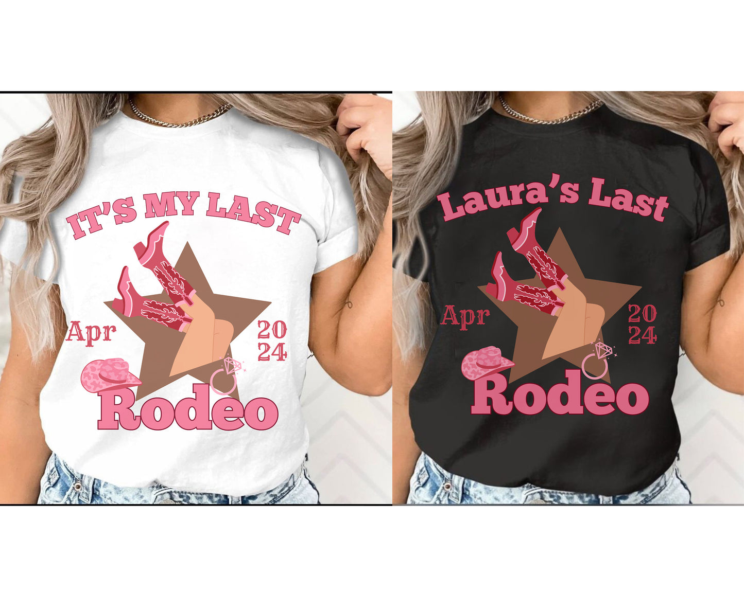 Cowgirl Last Rodeo Bachelorette Shirt - Western Themed Hen Party Tshirt for Cowgirl Hen Do - Cowboy Last Rodeo Tee Tank Top