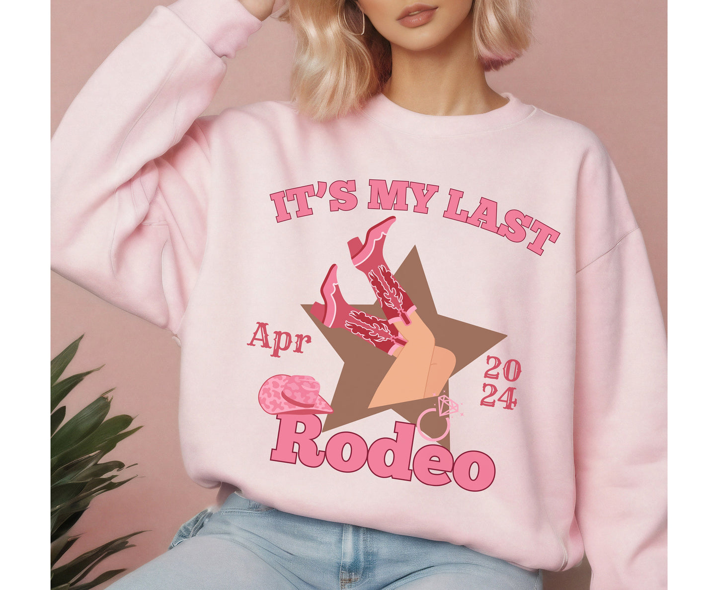 Cowgirl Hen Party Sweatshirt - Last Rodeo Bachelorette T Shirt - Western Themed Hen Do Jumper