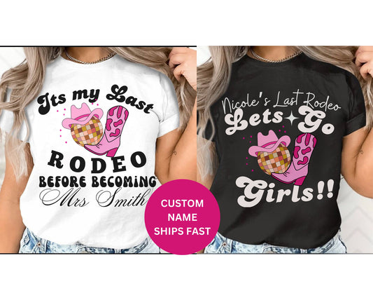 Western Last Rodeo Brides Maid Shirt for Hen Party Bachelorette gifts for men women. Country Themed Hen Party Shirt