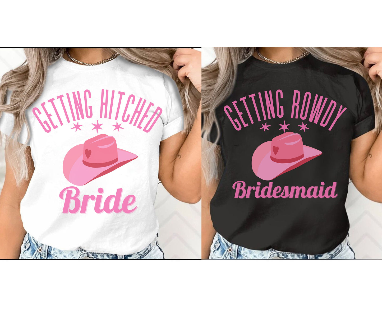 Western Themed Hen Party Shirt Country Getting Hitched Last Rodeo T Shirts Cowgirl Bachelorette Tee Texas Cowboy Pink Bride Hen do Tank Top