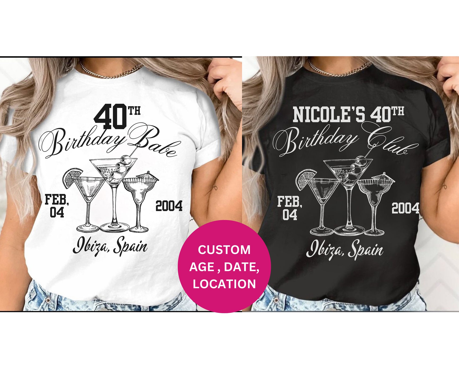 Custom Birthday Party Shirt cocktail themed Birthday Babe shirt