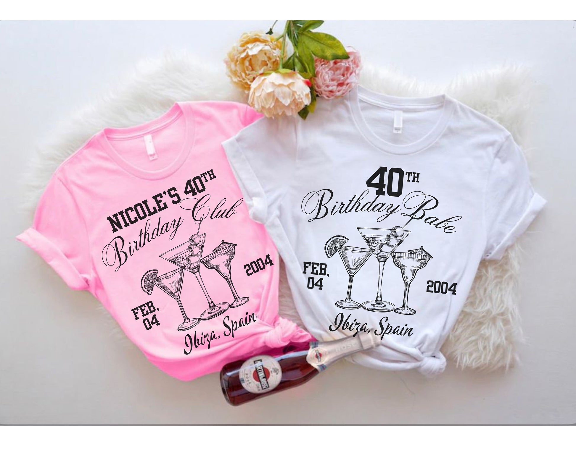 Custom Birthday Party Shirt cocktail themed Birthday Babe shirt