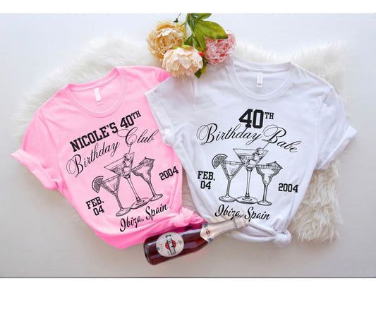 Custom Birthday Party Shirt cocktail themed Birthday Babe shirt