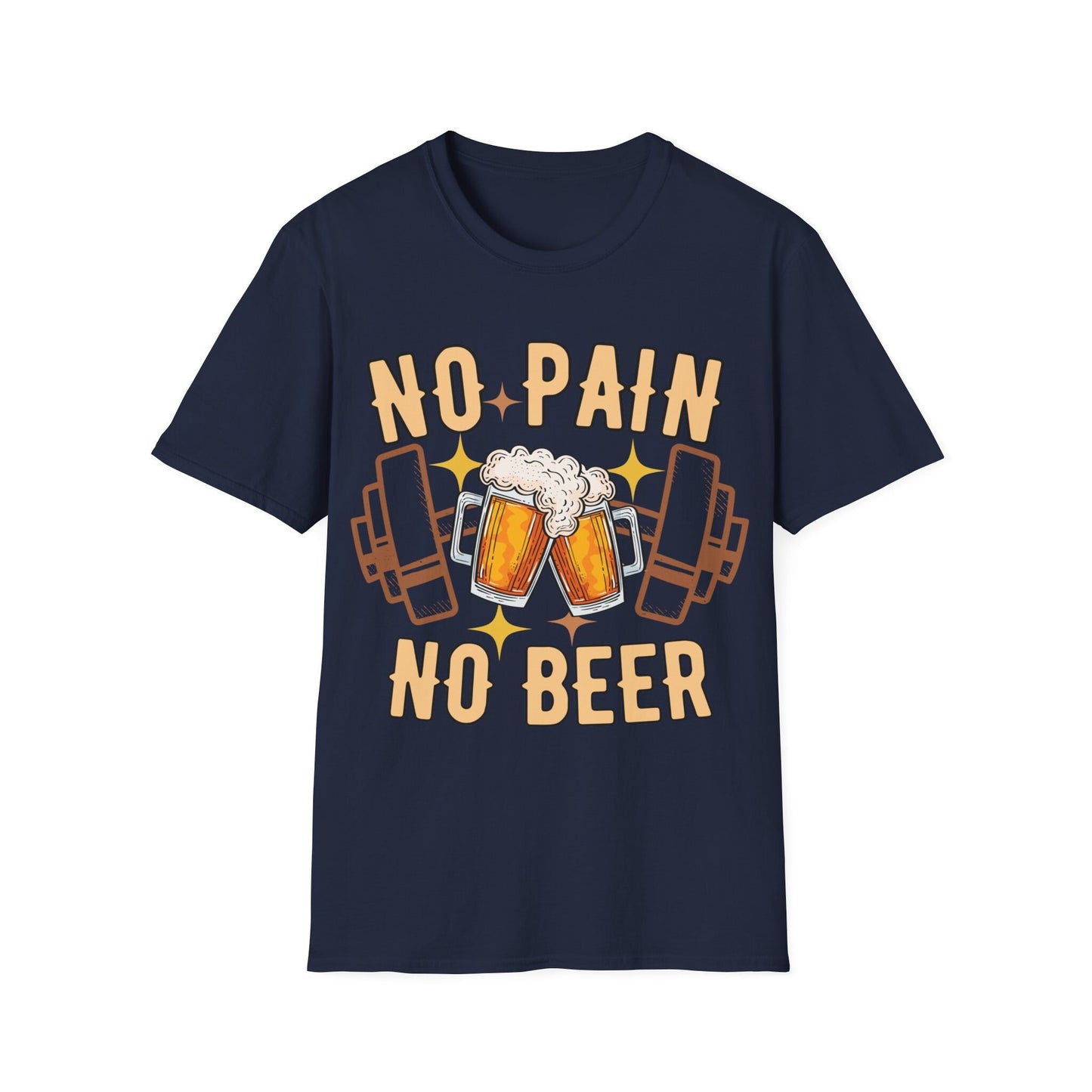 Funny No Pain No Beer Workout T-Shirt for Weightlifters - Trendy Fitness Gift Oversized Work Out Tee  Pump Cover Hoodie for Men  Women