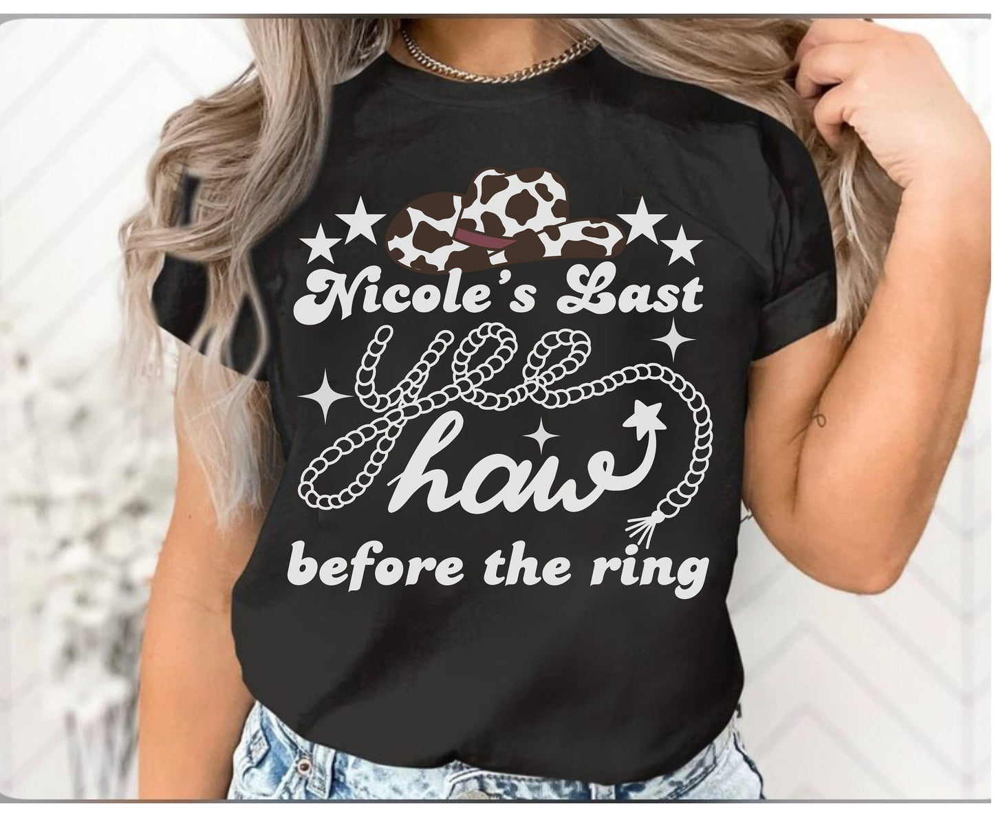 Western Themed Hen Party T Shirts Custom Location Team Bride Rodeo T Shirt, Hen Party Shirts, cowboy Party Shirts, Bachelorette Shirts gifts