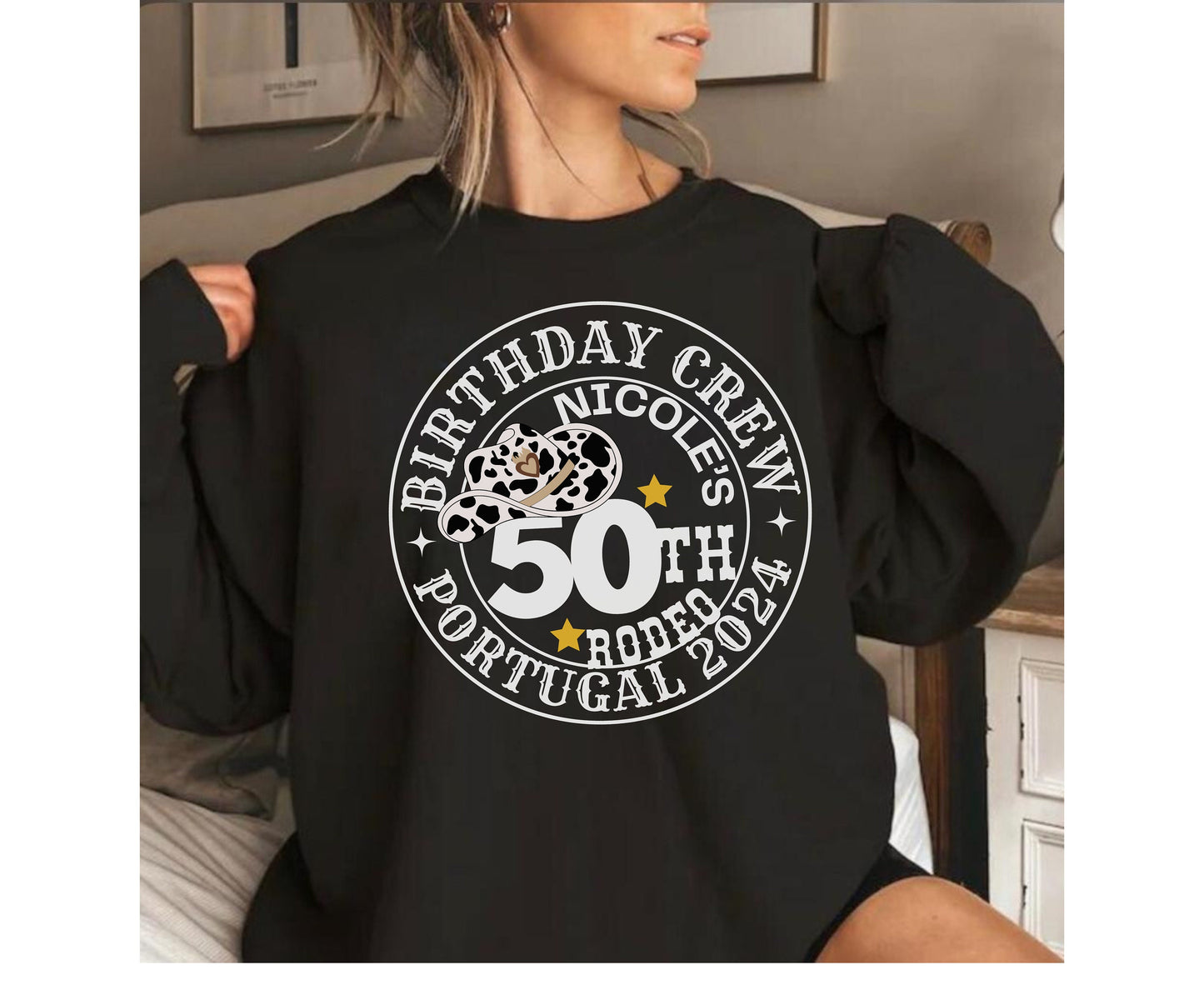 Cowgirl themed 50th birthday shirt, western themed boho birthday shirt for birthday 50th