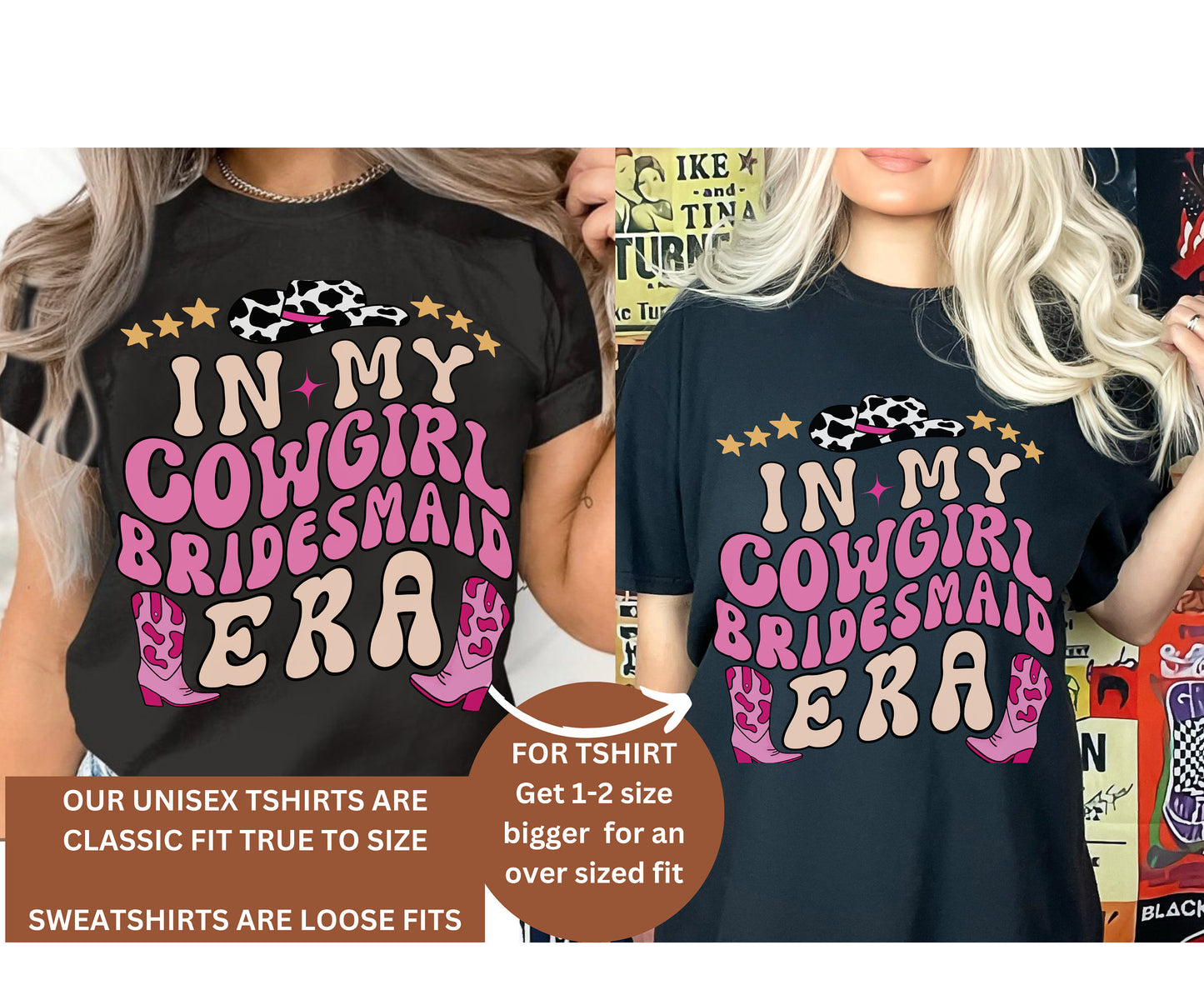 Cowgirl Bride Bridesmaid Rodeo T-Shirt - Western Themed Bridal Party Tee