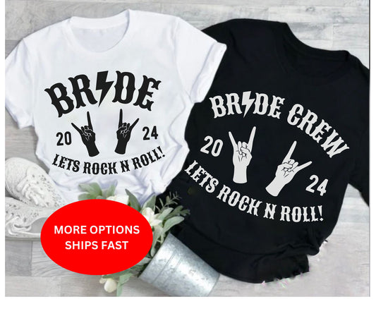 Personalisiertes Junggesellinnenabschied T-Shirt, Trendy Rockmusik Thema Braut Crew, Junggesellinnenabschied T-Shirt, Konzert Festival T-Shirt, Geschenk für Braut Brautjungfer